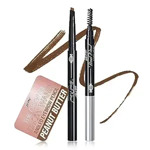 Skone Cosmetics The Original Brow Wand Eyebrow Pencil with Brush - Dual-Sided Retractable Waterproof Long-Lasting Brown Eye Brow Pencils for Women with Sleek Eyebrows - Peanut Butter for Blondes