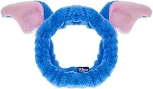 Stitch Make up Spa Headband Disney | MAD Beauty | Cosmetic Fluffy Ears Denim Character | Elastic Accessories Super Soft & Gentle | Cute Skincare Gift for Women, Adults - Blue