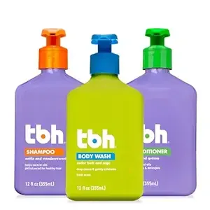 TBH Kids & Teen Hair and Body Care Set – Shampoo, Conditioner & Body Wash with Natural Ingredients – Sulfate & Paraben Free – Gentle for All Hair & Skin Types – 3-Pack, 12 oz Each