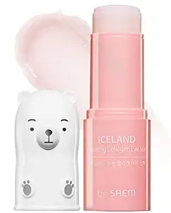 THESAEM Iceland Hydrating Collagen Eye Stick 0.24oz - Anti-wrinkle Moisturizing Eye Balm for Saggy Skin β Under Eye Treatment - Balm to Smooth Skin Texture - Rose Scent