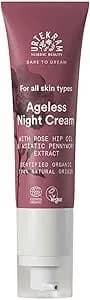 Urtekram Soft Wild Rose Ageless Anti Aging Night Cream - With Rosehip Oil and Vitamin C -Hyaluronic Acid Moisturizer - Dare to Dream Range - Natural, Organic and Vegan 50 ml