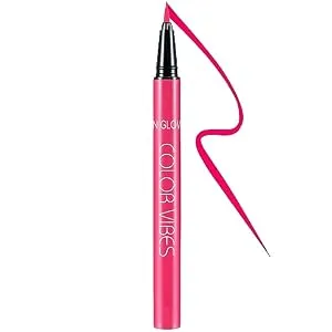 UV Neon Liquid Eyeliner, Matte Colored Eyeliner Pen, Waterproof Smudge-proof Pigmented Eye Liner, Glow Brightly Under UV Lights, Colorful Eye Makeup For Rave Party Music Festival, Neon Pink